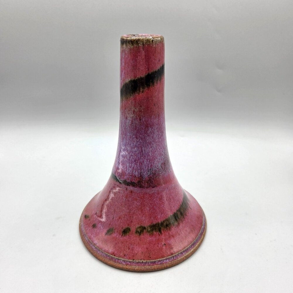 Stoneware Upright Chicken Roaster Vertical For Even Cooking Fat Drainage Pink